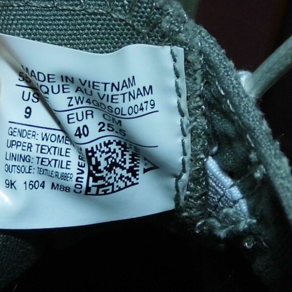 CONVERSE Chuck Taylor All Star Shoreline Olive Green Sneakers Womens Size 9 - Picture 8 of 8
